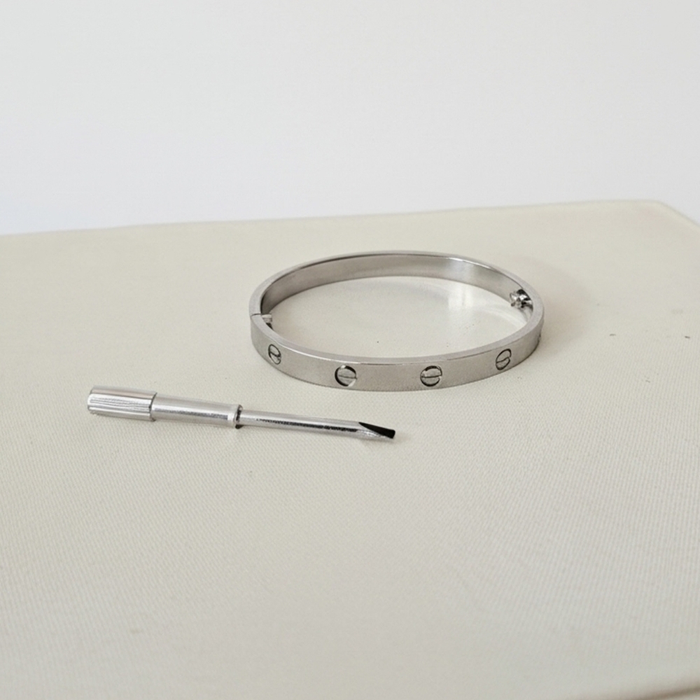 🤍💫NEW Stainless Steel Screw Motif Bangle Bracelet – New in Gift Box